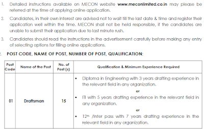 MECON Engineering ITI And Other Various Job Vacancies