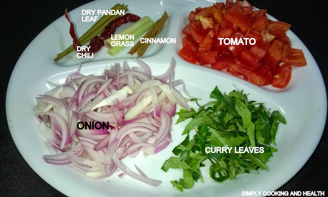ingredients for Spicy prawn curry 