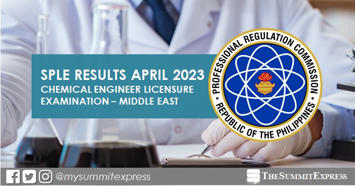 SPLE Result: April 2023 Chemical Engineer board exam list of passers