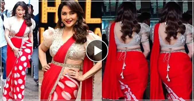 madhuri dixit in red saree