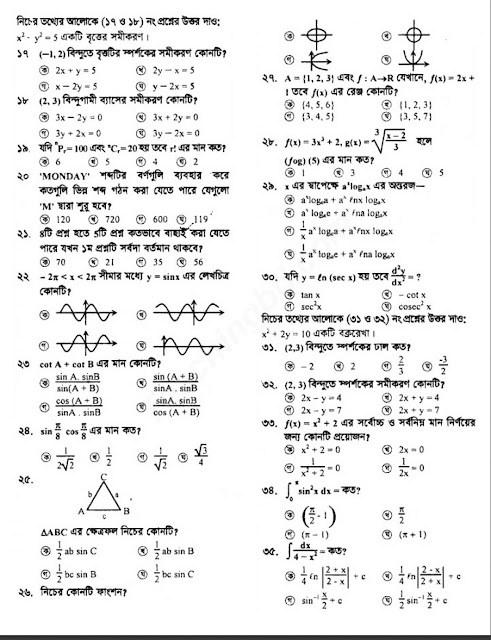 HSC Higher Math 1st Paper Model Question
