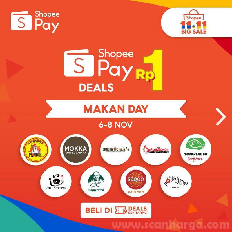 Shopeepay Promo Makan Day cuma Rp 1,- di Banyak Restoran