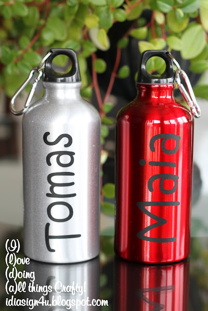 Personalized Water Bottles by ilovedoingallthingscrafty.com