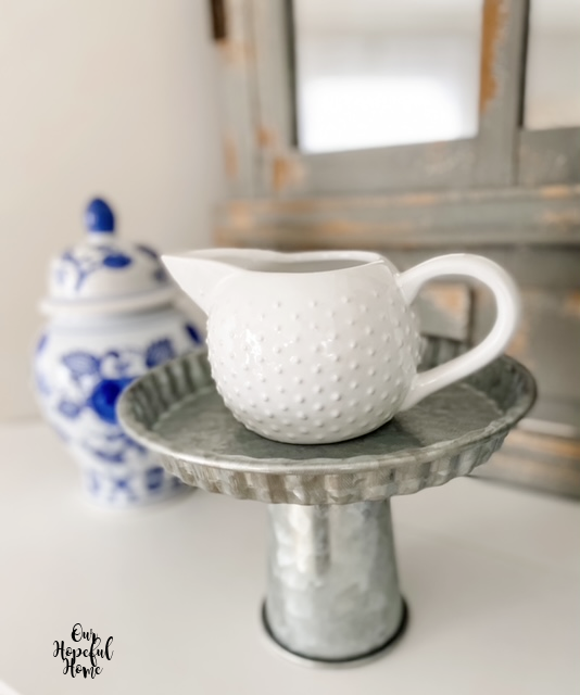 hobnail milk glass creamer pitcher