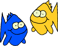 Blue and Orange fish clipart