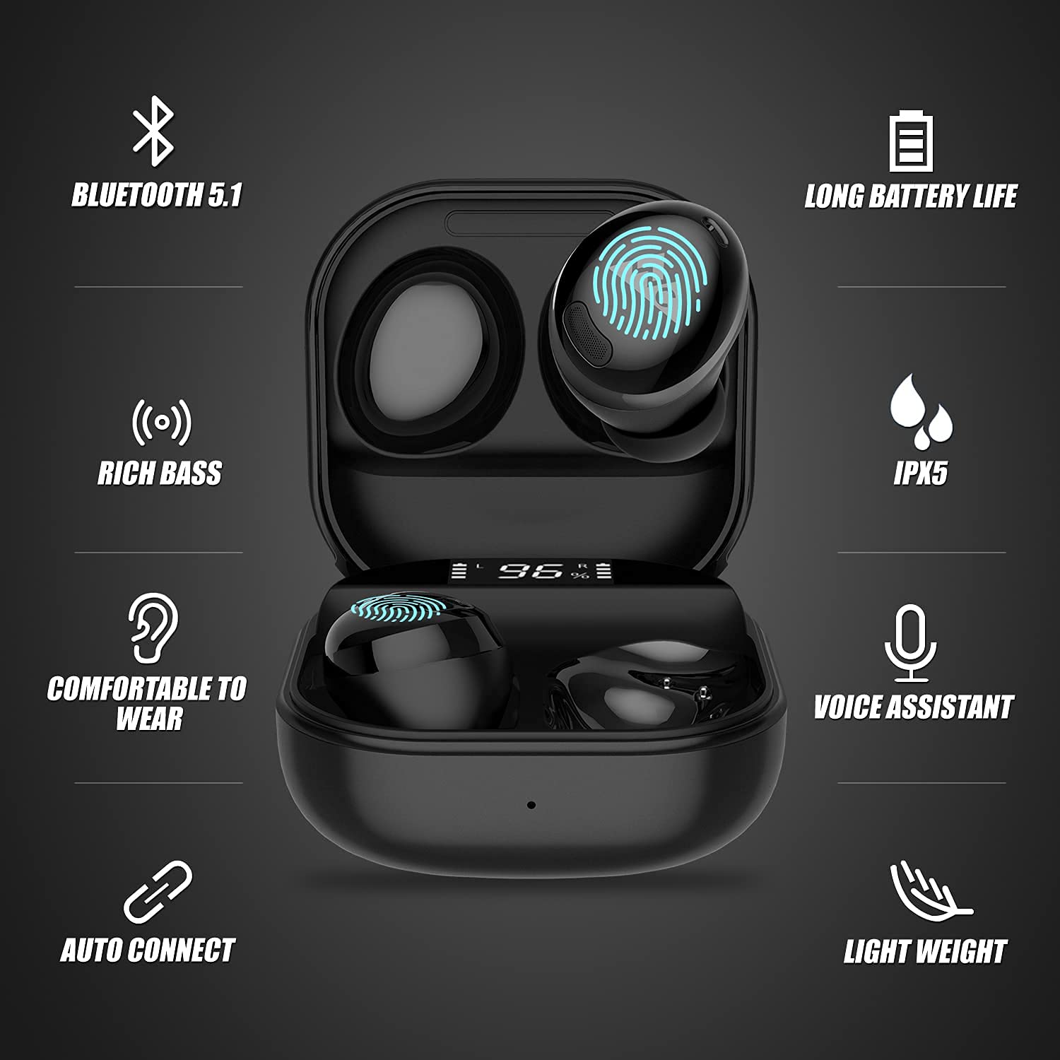 Wecool Moonwalk M3 Bluetooth in Ear True Wireless Earbuds with High Bass