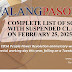 LIST OF SCHOOLS WIITHOUT CLASSES ON FEB. 25