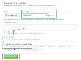 how to create new repository for hosting projects in github