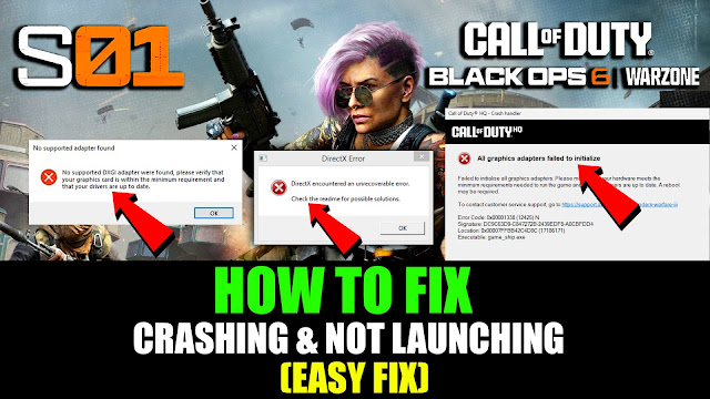 COD WARZONE & BLACK OPS 6 FIX CRASHING | Fix Warzone & Black Ops 6 Season 1 Crashing & Not Launching