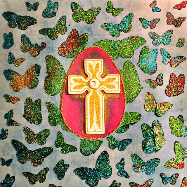 Easter Card by Ombretta Fusco using Bobunny Faith and Pentart Patina Prodoucts