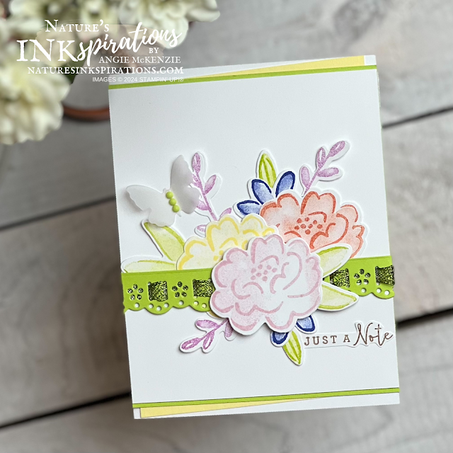 Stampin' Up! Darling Details Just a Note card created for a friend | Nature's INKspirations by Angie McKenzie