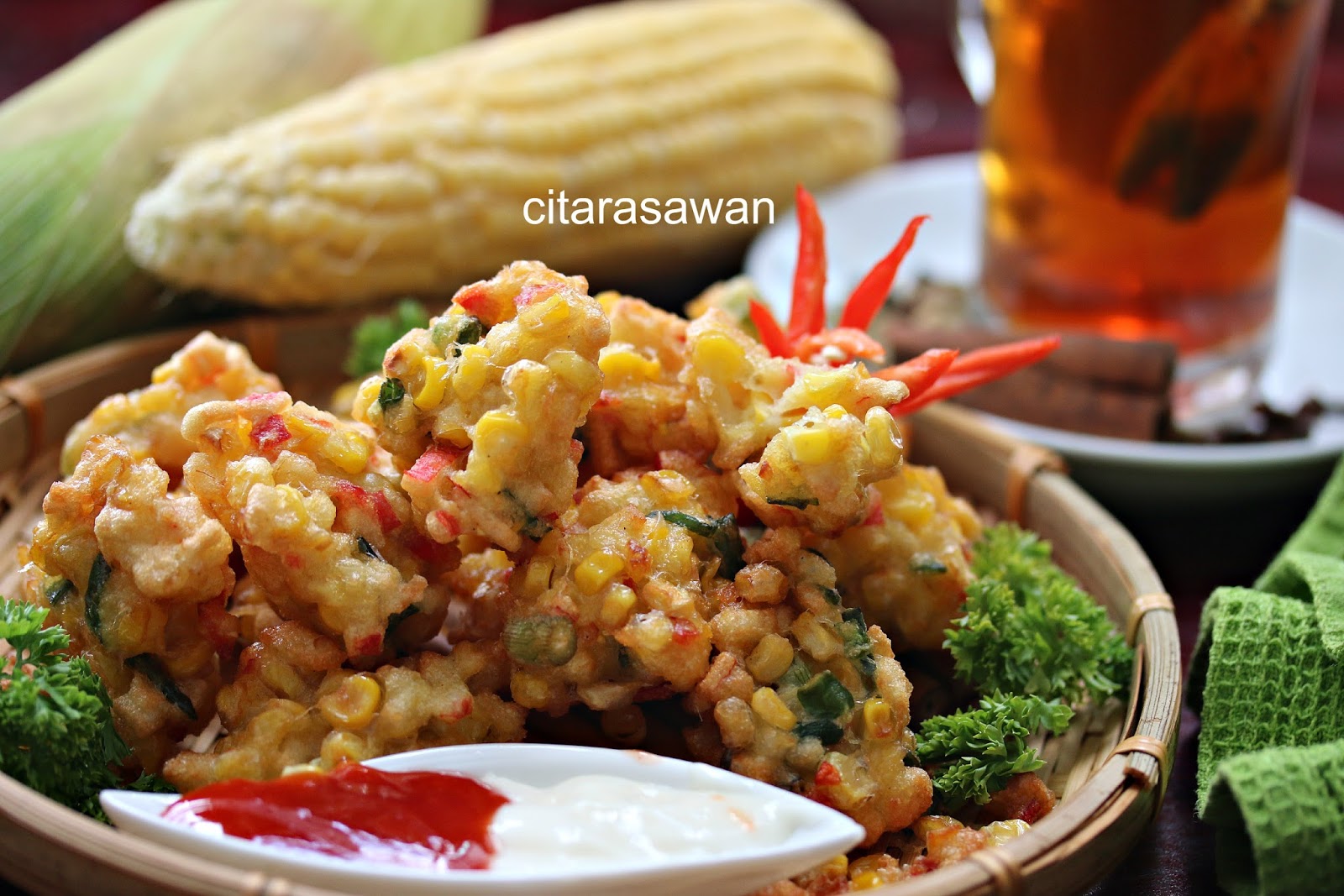 Cucur Jagung Crab Stick / Crab Stick Corn Fritters 