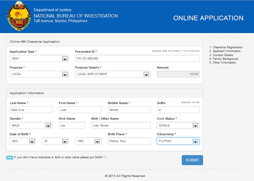 NBI Clearance Online Application Website