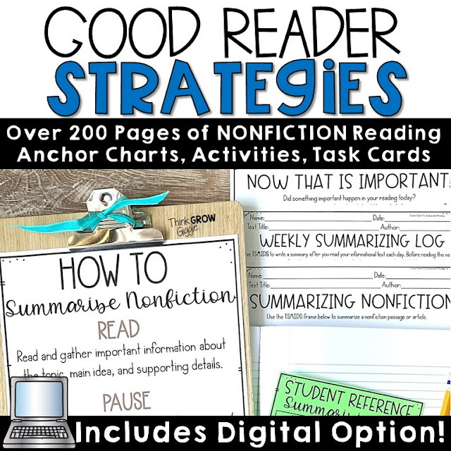 reading strategy activities for upper elementary