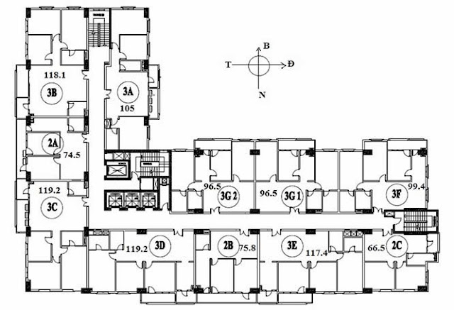 Mặt bằng căn hộ Chung cư Intracom Trung Văn