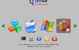 The rEFInd Boot Manager for computers based on the Extensible Firmware Interface (EFI) and Unified EFI (UEFI).