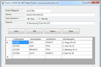 Cara Input Data Memakai Radio Button Pada Vb .Net