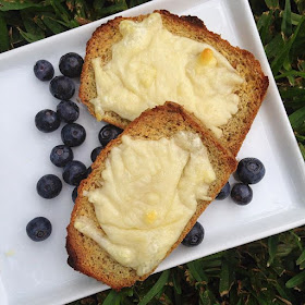 Paleo Grilled Cheese Toast with Blueberries