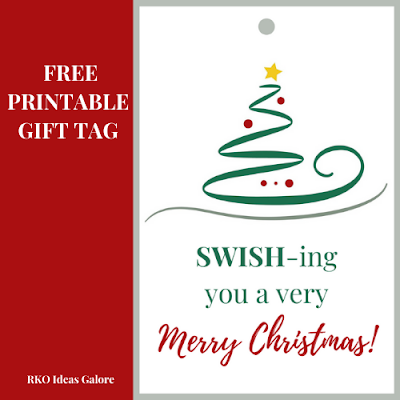Free printable SWISH-ing you a very Merry Christmas gift tag