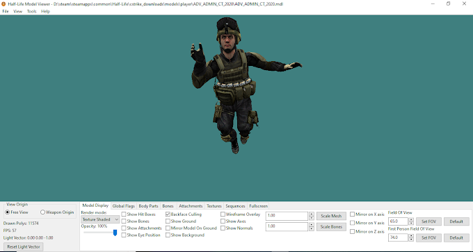 Visualizador do modelo counter striker 1.6 / Half Life cs1.6
