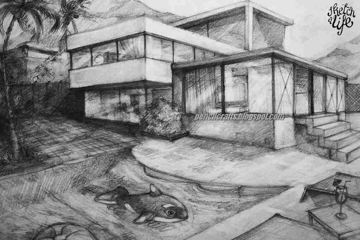 House Drawings In Pencil