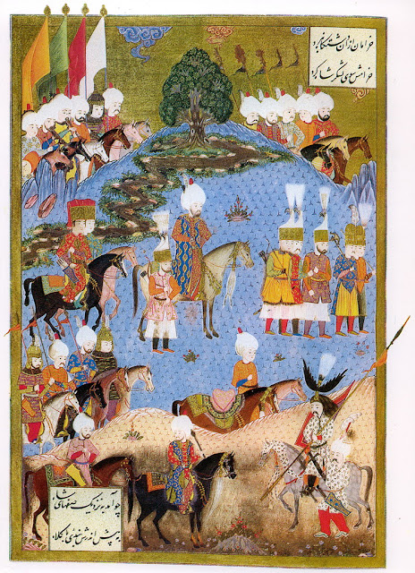 Сулейман Великолепный, правитель Османской империи, марширует с армией в Нахичевани, лето 1554 г.