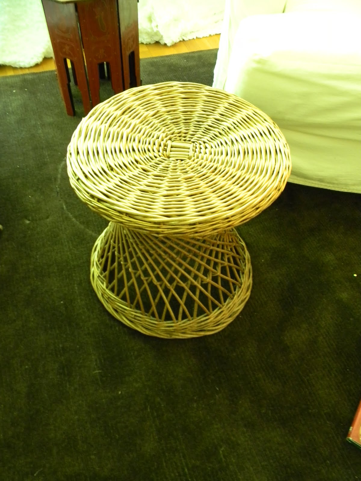 GORGEOUS SHINY THINGS SHOP: Antique Wicker Side Table or Stool