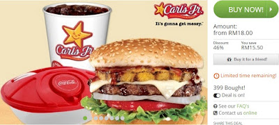 Carl’s Jr. Beef Teriyaki Burger  or Chicken Teriyaki Burger, Discount, KL