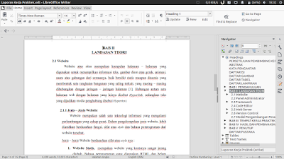 Libre Office 5.3 yang penulis pakai buat bikin laporan kerja praktek