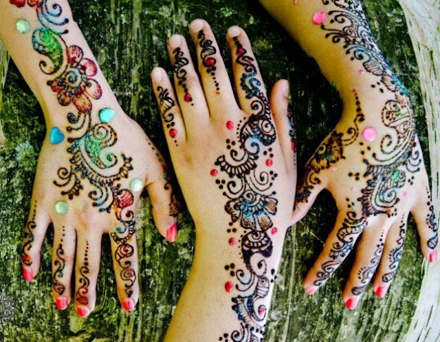 New and Gorgeous Glitter Mehndi Designs Wallpapers Free Download