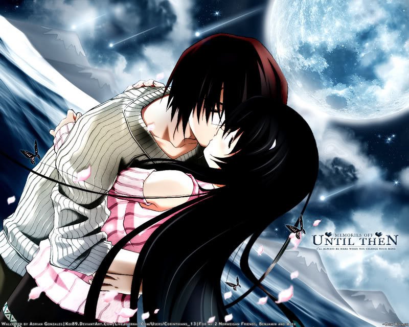 emo love kiss cartoon. cartoon couple kissing