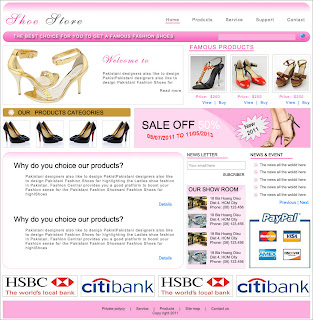 web layout for fashion shoe part 2
