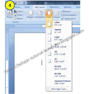 menentukan halaman pada microsoft word 2007