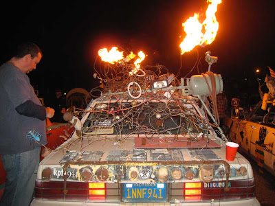 Discordia Art Car in the Night