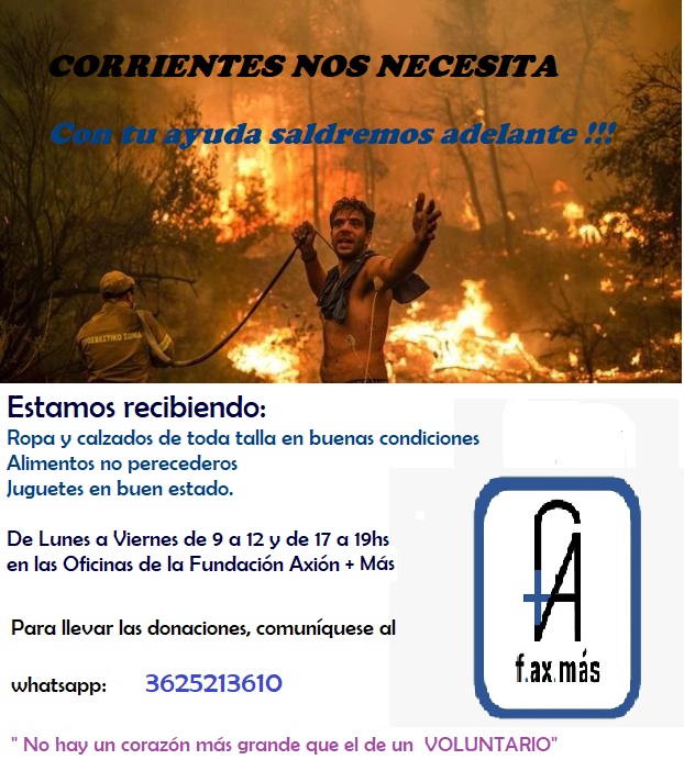 APOYO A CORRIENTES ANTE LOS INCENDIOS