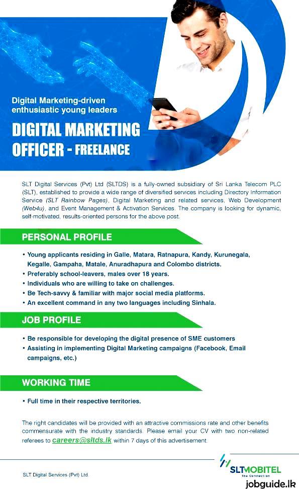 SLT Marketing Officer Vacancies