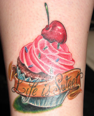 tattoo new school. My new cupcake tattoo!
