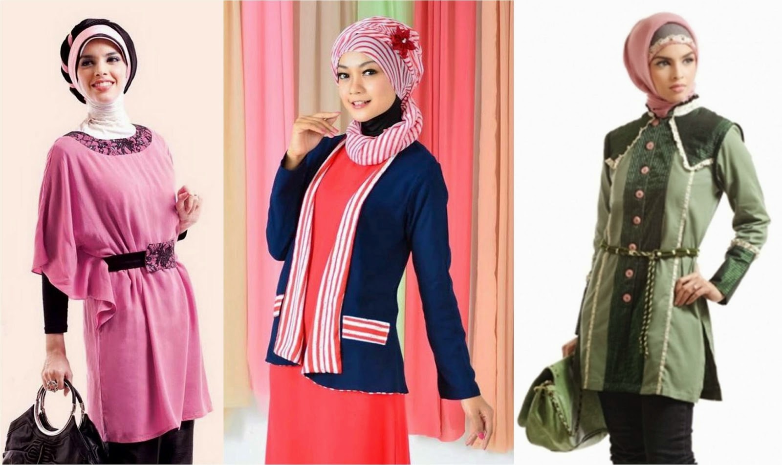  Model  pakaian  formal wanita muslimah feminim modis terbaru  