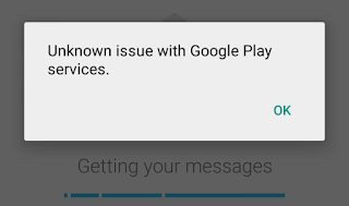 Google Play Services error message while syncing Gmail messages