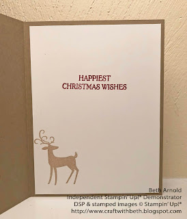 Craft with Beth: Stampin' Up card Christmas Dashing Deer CASE Twila Davis Triple Banner Punch Layering Circles Framelits Sponging Festive Farmhouse Designer Series Paper DSP