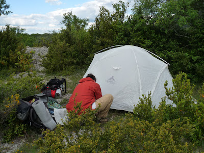 サン・ギエムの道 モンダルディエ  野営 Montdardier Chemin de Saint-Guilhem bivouac