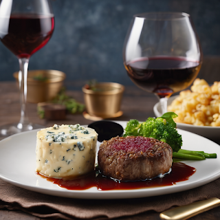 Blue Cheese Crusted Filet M with Port Wine Sauce