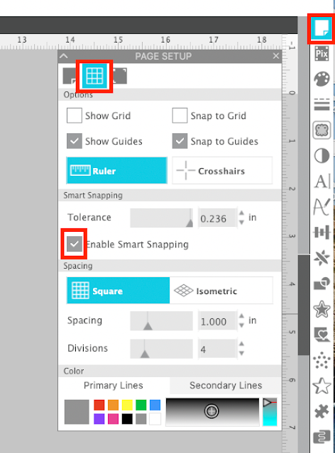 smart snaps, page setup panel, silhouette studio, smart snapping, silhouette studio v4, cameo 4