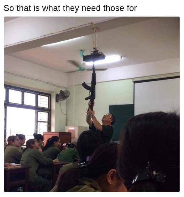 gun for pressing the projector in the classroom