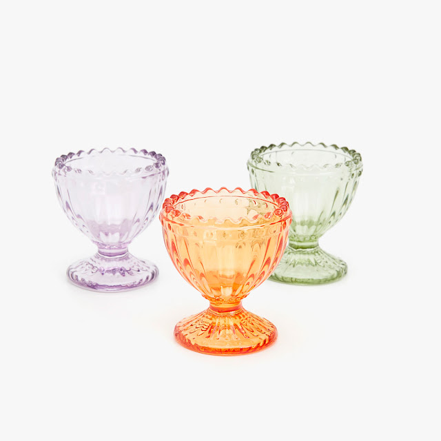 Colourful glass egg cup