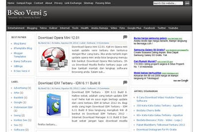 B-Seo Versi 5 Blogger Template Seo Friendly