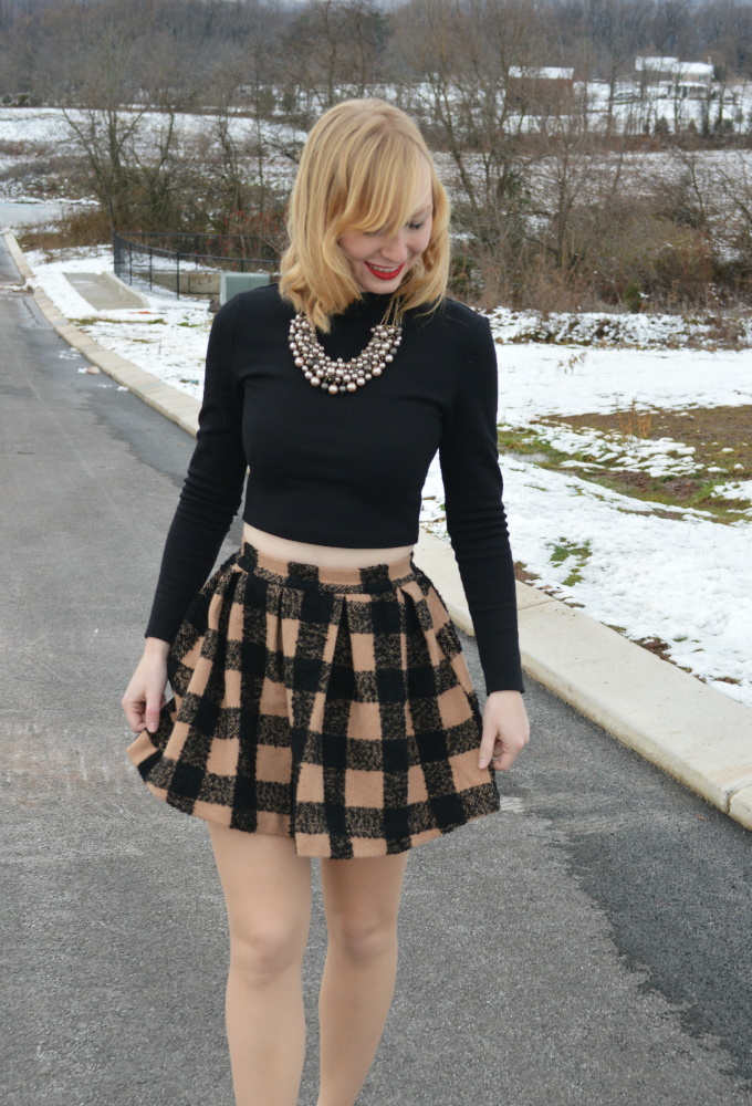 A Plaid Mini + Crop Top | Organized Mess