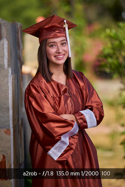 photo taken by Godox AD360 - A Girl in Graduation Cap and Dress