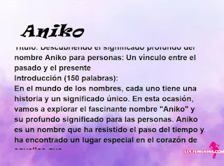 significado del nombre Aniko