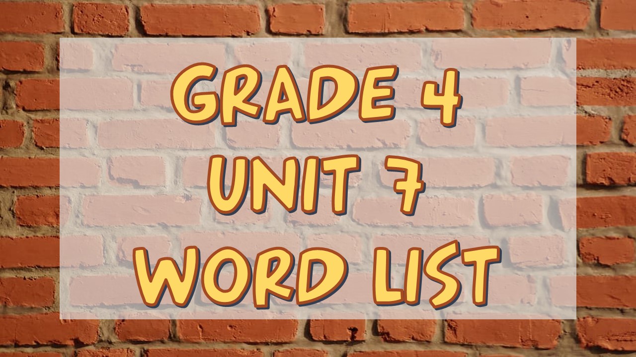 4. Sınıf 7. Ünite Kelime Listesi